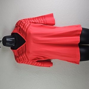 Nike | Women's Orange Activewear V-Neck Short Sleeve Golf Polo Sz L